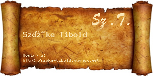 Szőke Tibold névjegykártya